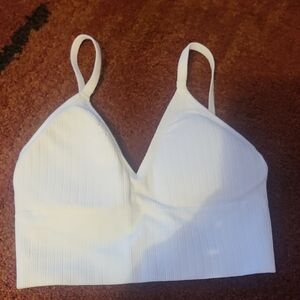 Auden White Ribbed Bralette